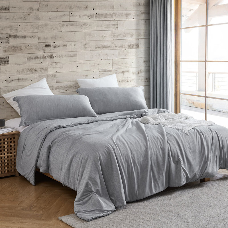 Coma Inducer Cool Summer Oversized Comforter Set, King Comforter + 2 King Shams, Gray