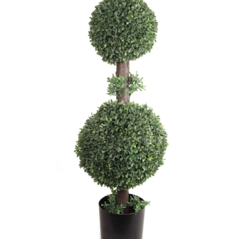 Topiaire 33 "boule de buis artificiel en pot noir 33"