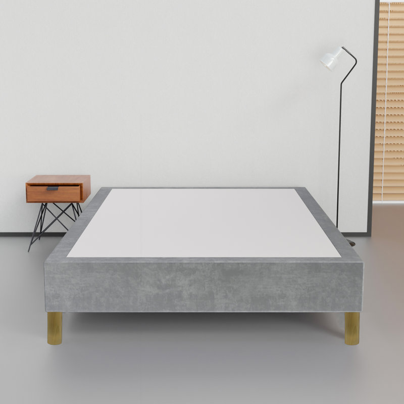 Lit en bois massif Wetherbee, H 15 po x l 44 po x L 75 po, gris