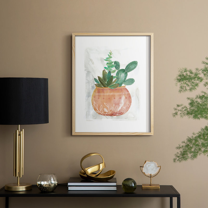 Reproduction encadrée boho - bois massif, Naturel, H 30 po x l 24 po