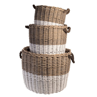 Ensemble de paniers willow rond 3 pièces