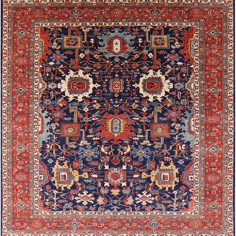 Tapis mauve / rouge, Carré 7 pi