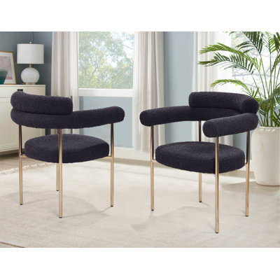 Chaise avec accoudoirs à dossier rembourré Shloima