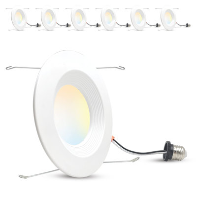 6"" Tunable CCT 2700K/3000K/3500K/4000K/5000K Remodel IC LED Retrofit Recessed Lighting Kit -  MingBright, RD6795CCTSVWH-6PKS