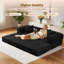 Canapé-lit convertible 3-en-1 sans os avec rangement et tissu velours côtelé, aucun assemblage requis-1057461388