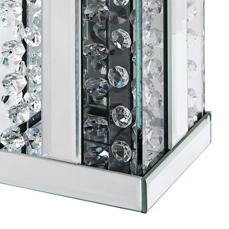 Bougeoir de table en miroir, H 17,5 po x l 4,4 po x P 4,4 po