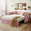 Lit de jour simple en velours rembourré avec couchette escamotable - Canapé et lit polyvalent pour petits espaces, rose-290502348
