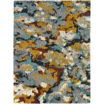 Tapis bleu à poils longs Audet