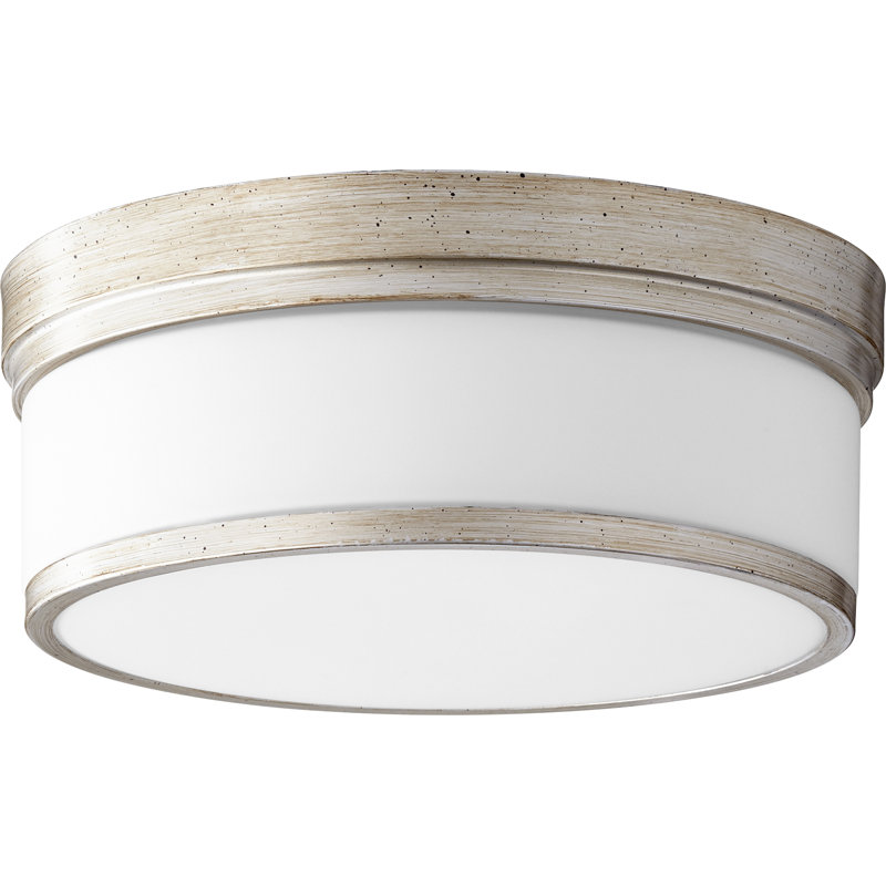 Brylan Glass Flush Mount, Aged Silver Leaf