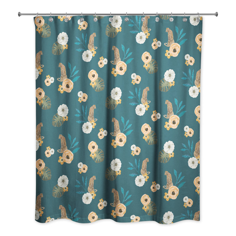 Ensemble de rideau de douche en polyester, Bleu sarcelle