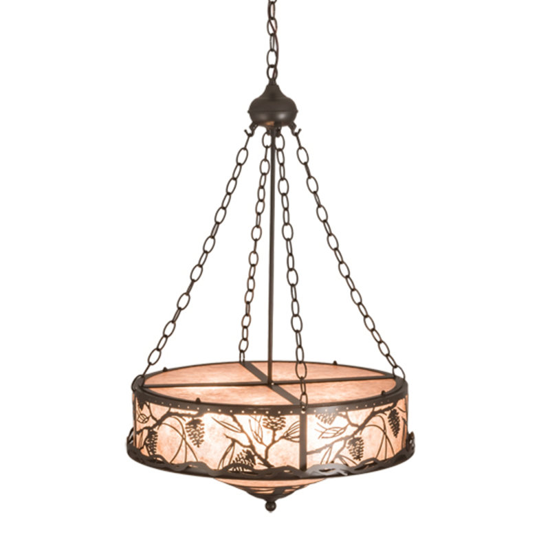 Luminaire suspendu unique en bronze à 6 lumières Jahanara