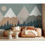 Papier peint amovible Snowy Row Of Geometric Mountains Forest-56206305