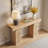 47" Console Table With Reversible Outlets & RGB Light, Thick Entryway Table With Hollow Carved Storage Legs-809057237-809057236