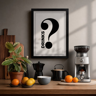 Questions And Drinks Typography - Print