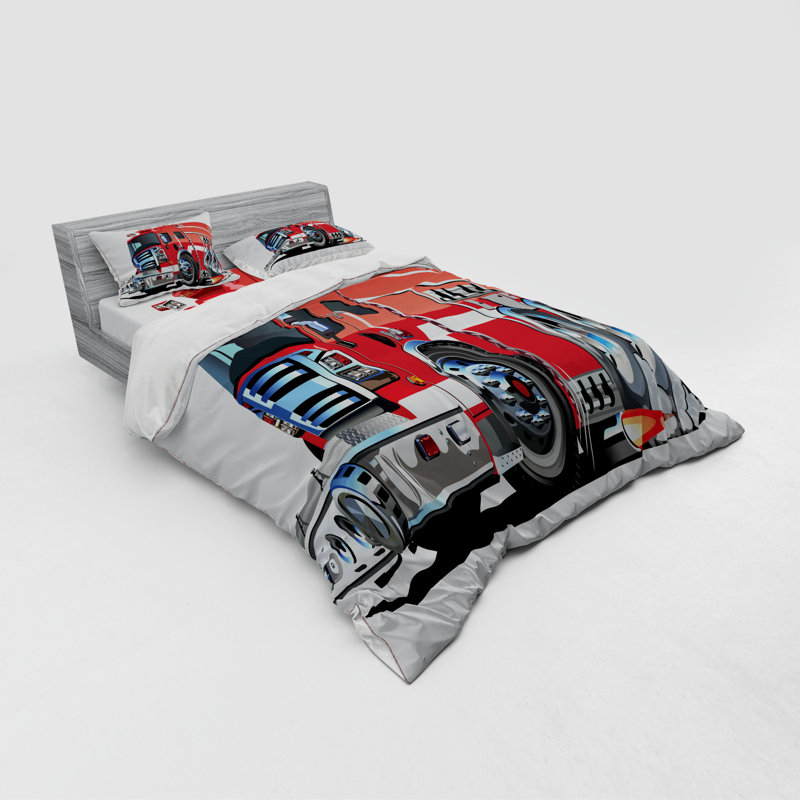 Ensemble de housse de couette moderne et contemporaine en microfibre rouge, Housse de couette grand + 3 pièces supplémentair