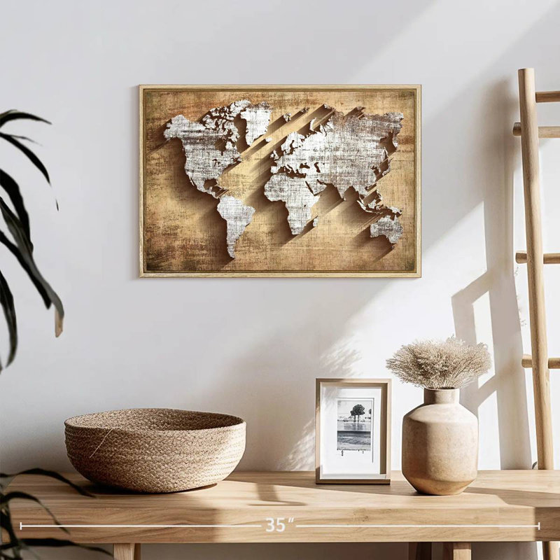 Briscoe en bois sculpté, 19 po x 13 po, Cadre flottant en bois naturel