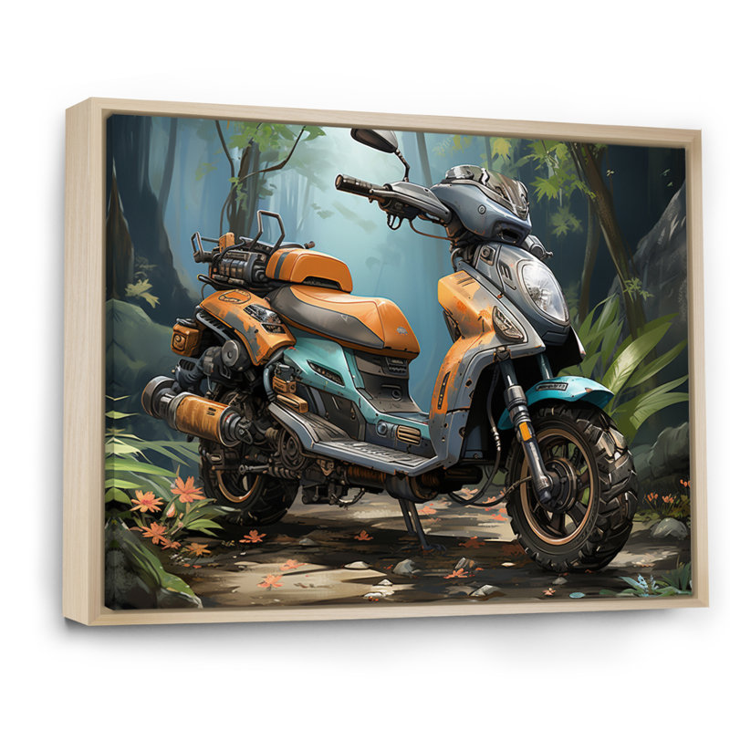 Scooter dans Wild Adventure Seeker I - impression, Cadre naturel flottant, H 12 po x l 20 po x P 1 po