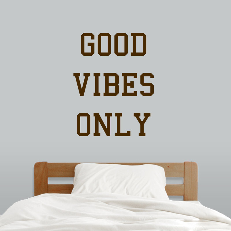 Décalcomanie murale "good vibes only", Brun