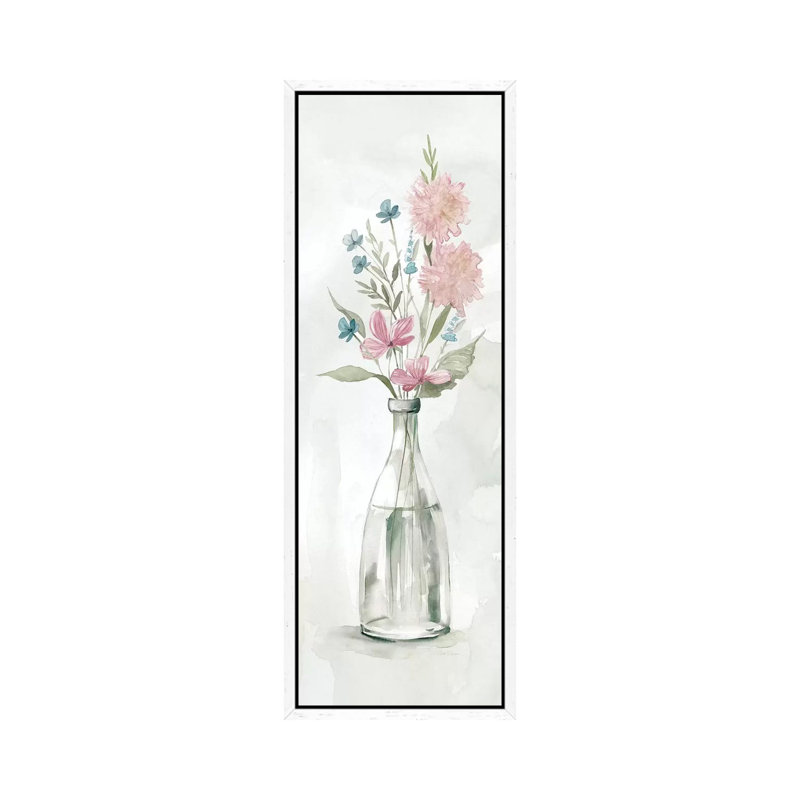 Country Charm II 1 Piece Panoramic Painting on Canvas, 30.48 cm H x 91.44 cm W, White Framed