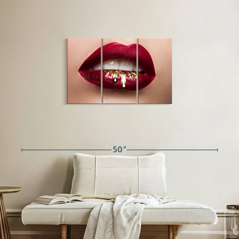 Shuttleworth Red Gold Drip Lips, 20" H x 33" W