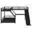 Lit superposé en L avec lit mezzanine, glissade et ports USB