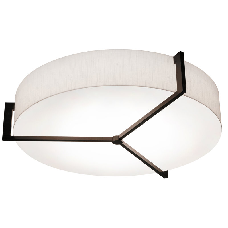 Yancarlos LumaFuse Flush Mount, Espresso, Linen White