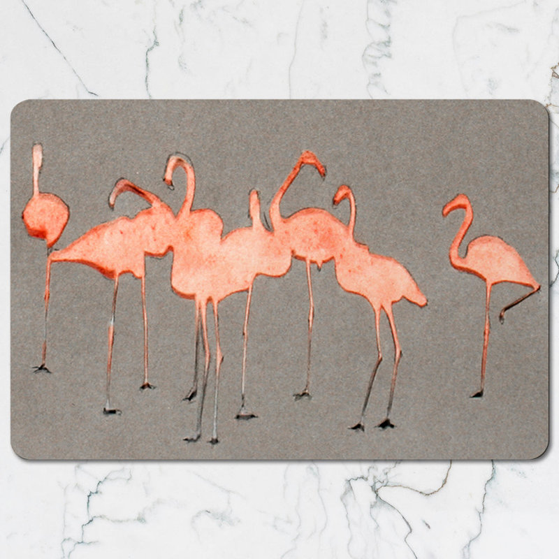 Flamingo Placemats and Coasters Set Pink Bird Design