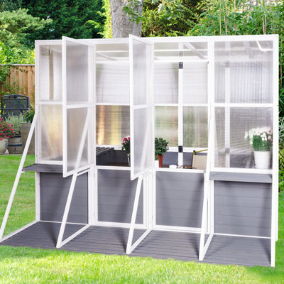Serre, appentis en bois pour l'extérieur, serre robuste pour l'extérieur en hiver, grande maisonnette chaude pour la véranda, jardin, cour arrière (103,9 po x 98,4 po x 77,6 po)