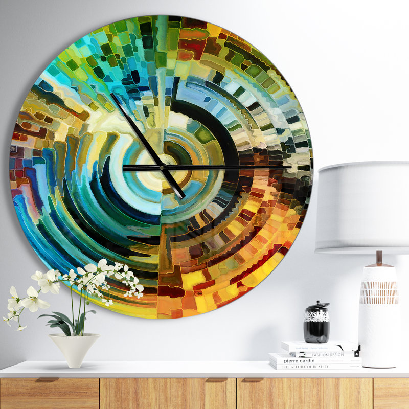 Sentiers du vitrail - Horloge murale moderne, Moyen