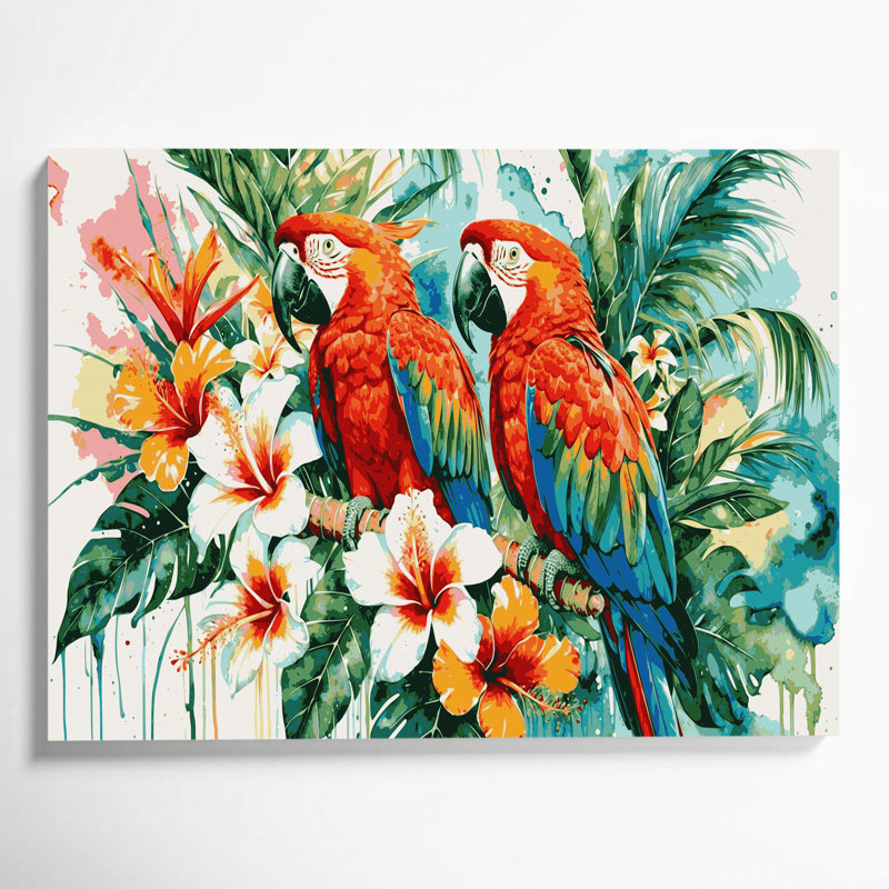 Art mural hawaïen aras brun, H 11 po x l 14 po