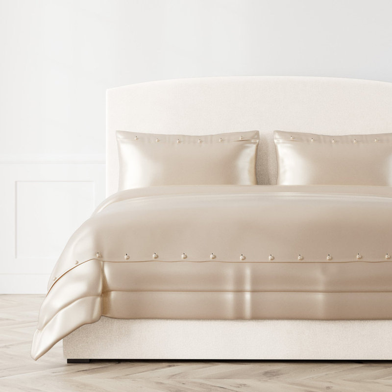 Charmeuse Duvet Cover, King Duvet Cover, Silver