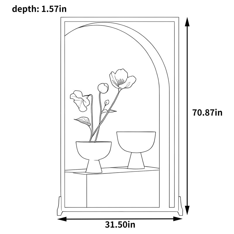 Amini, 70.87" H x 31.5" W x 1.57" D