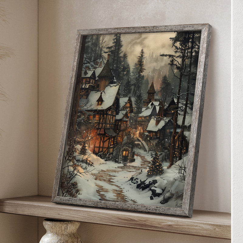 «Christmas Holiday» DCXXII, reproduction d'art encadrée - bois massif, H 11 po x l 9 po