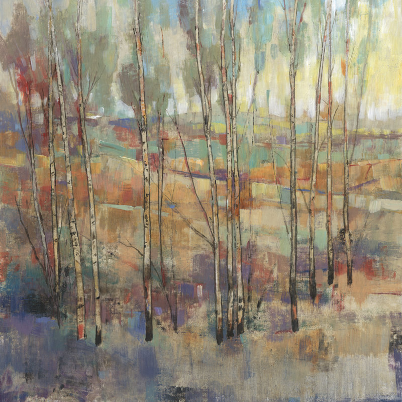 «Kaleidoscopic Forest II» par Timothy O 'Toole - peinture sur toile tendue, Impression encadrée sans passe-partout, Noir