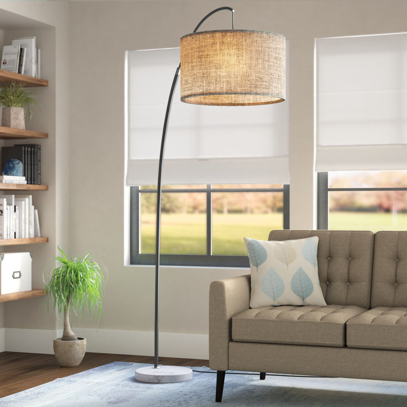 Lampe sur pied arquée 86 po Keiyona, Beige