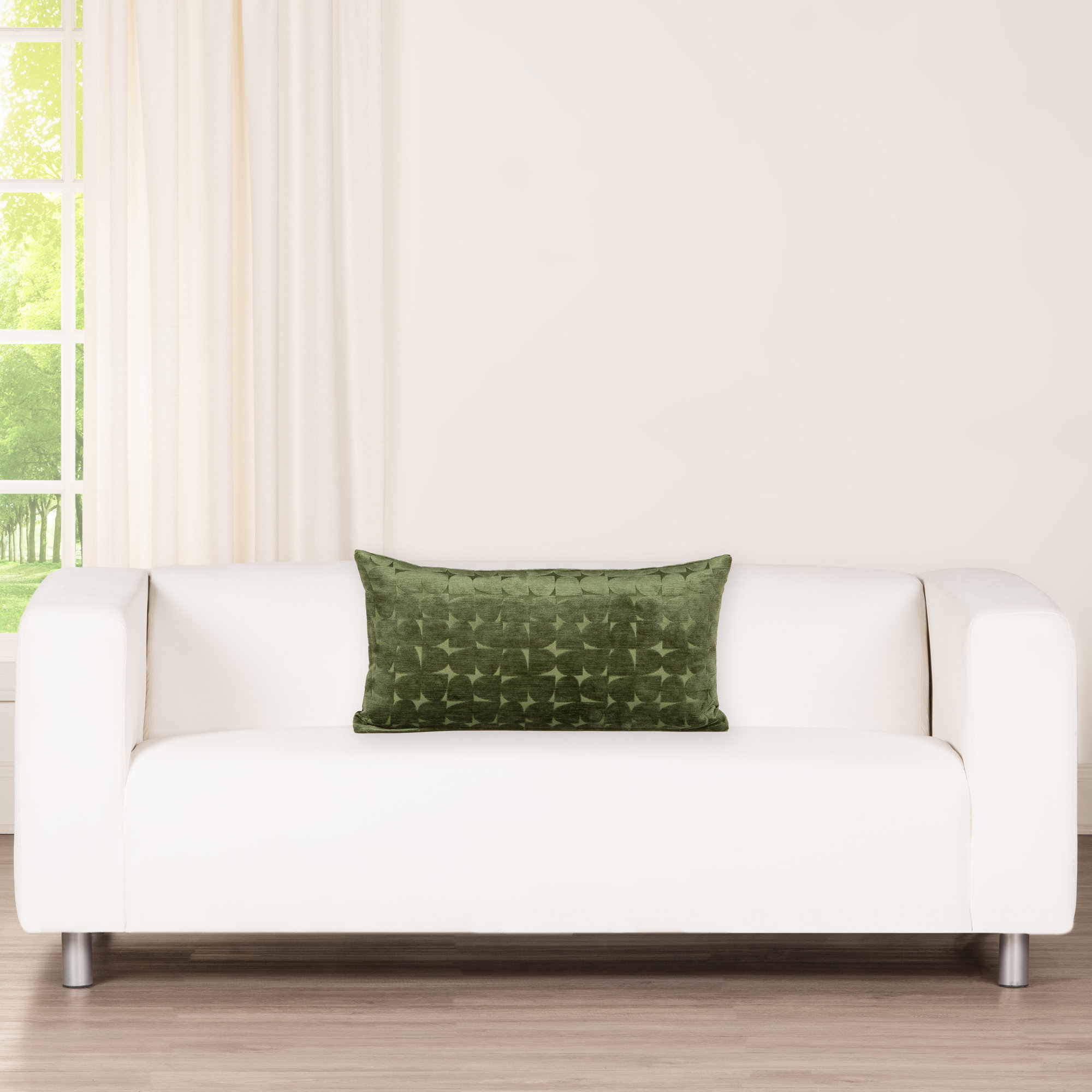 Gumdrop Throw Pillow, Rectangle 21"H x 12"W, Green, Feather