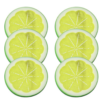 Artificial Plastic Green Lemon Realistic Lemon Fruit Decoration  6pc