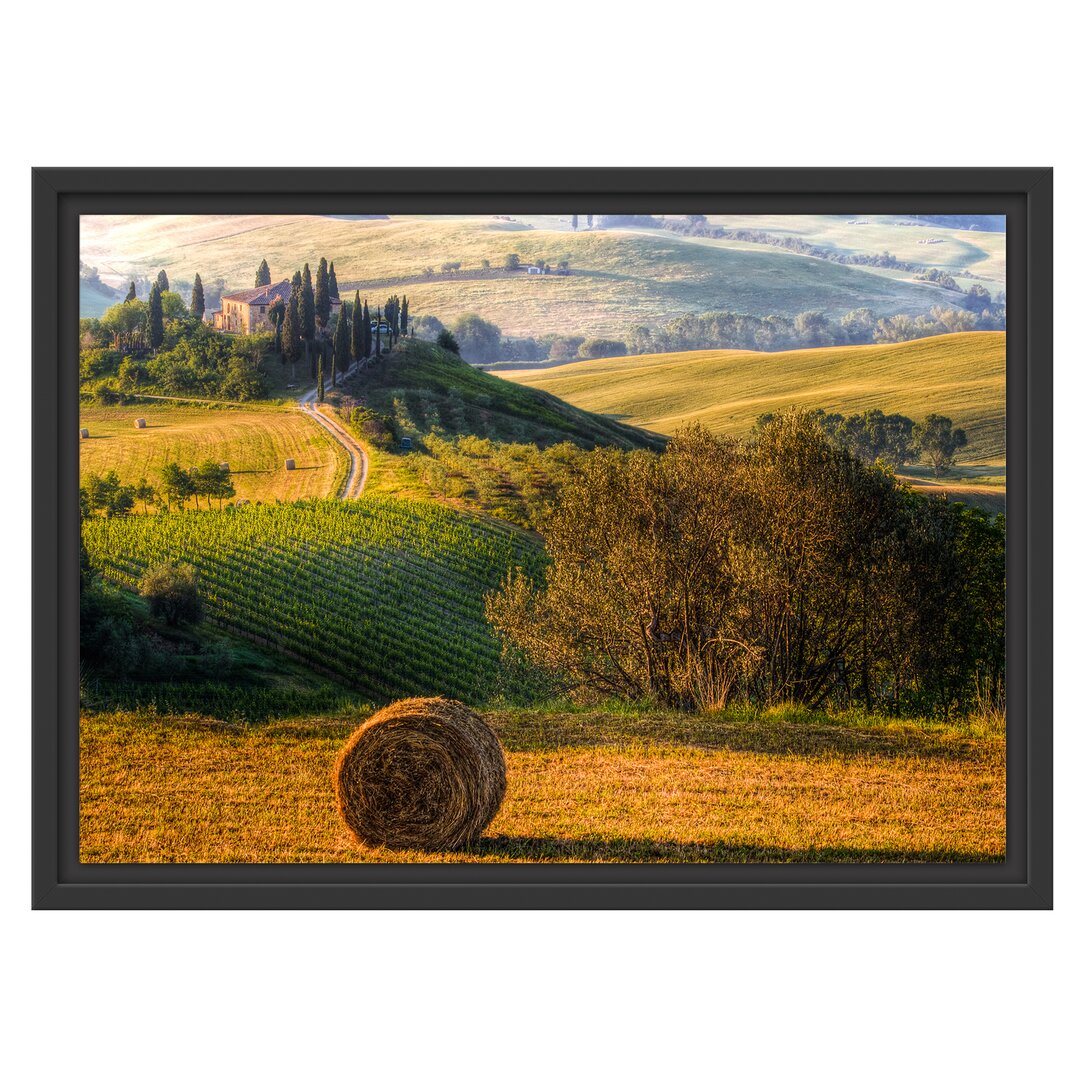 Gerahmtes Wandbild Italienische Toskana Landschaft