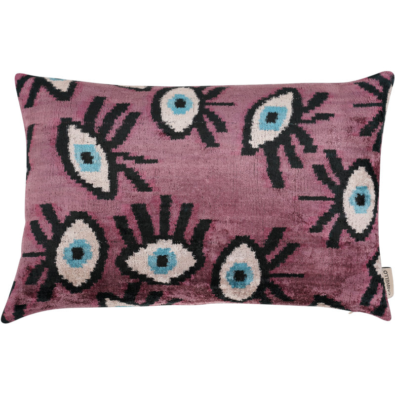 Silk/Velvet Lumbar Rectangular Pillow Cover & Insert, Purple