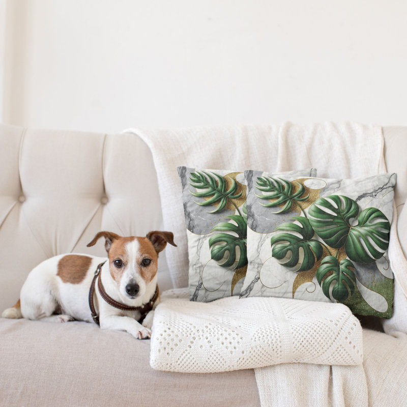 429419_Ambesonne Housse de coussin Monstera, H 24 po x l 24 po
