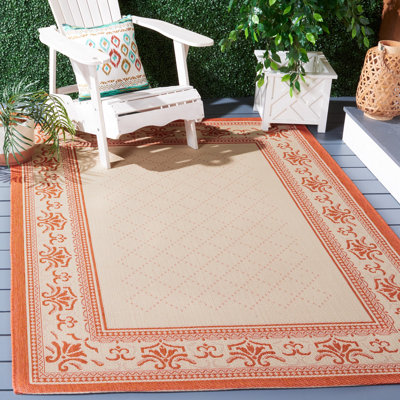 Tapis intérieur / extérieur brun clair / rouge Arneshia