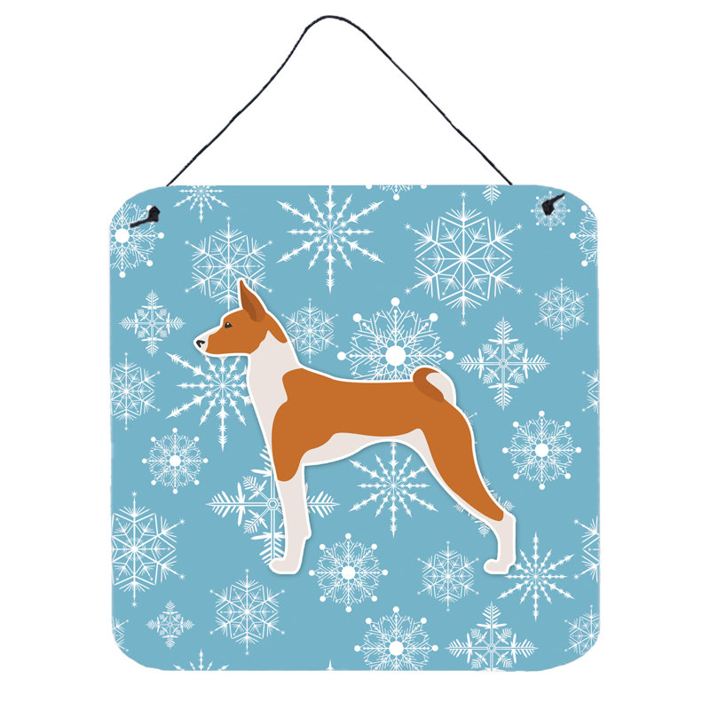 Décoration murale flocon de neige Basenji
