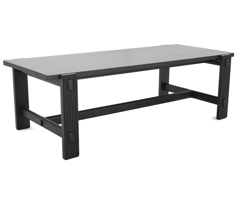 Table de salle à manger Eutropios, Bois, Bois brun foncé