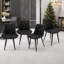 Ensemble de 4 chaises de salle à manger sans accoudoirs en cuir PU avec coussins épais et pieds en métal robustes-123167640