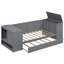 Lit de jour simple avec rangement pour bijoux, gigogne, gris - tablettes de rangement en bois-118082636