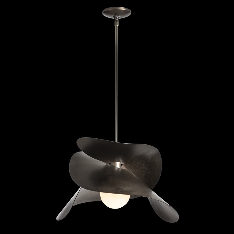 Hibiscus 1 - Light Unique/Statement Geometric Pendant, Dark Smoke