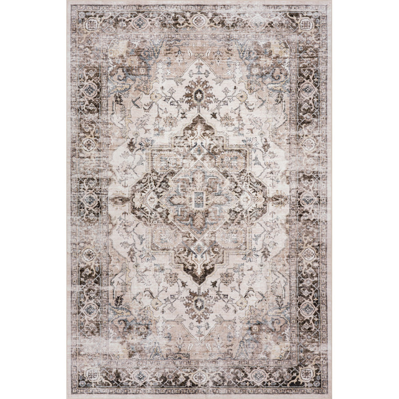  Tapis lavable Esmira, Beige, Rectangle 8 pi 6 po x 11 pi 6 po