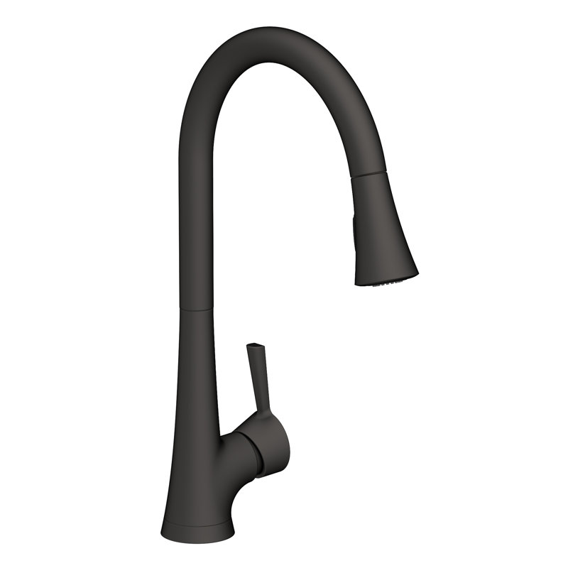 Vespera Single Handle Pull Down Kitchen Faucet, Flat Black