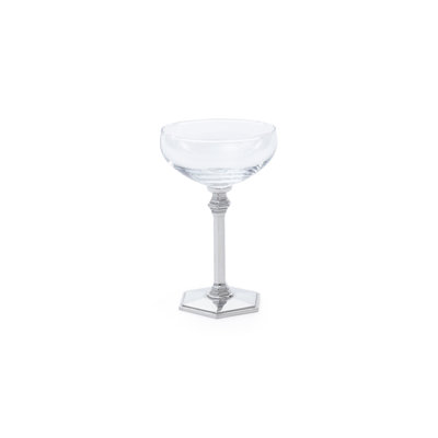 Fretwell Cocktail Coupe Glass on Pewter Stem