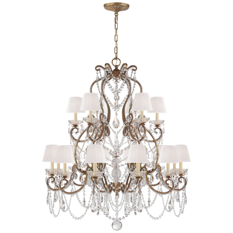 Adrianna 18 - Light Chandelier, Gilded Iron